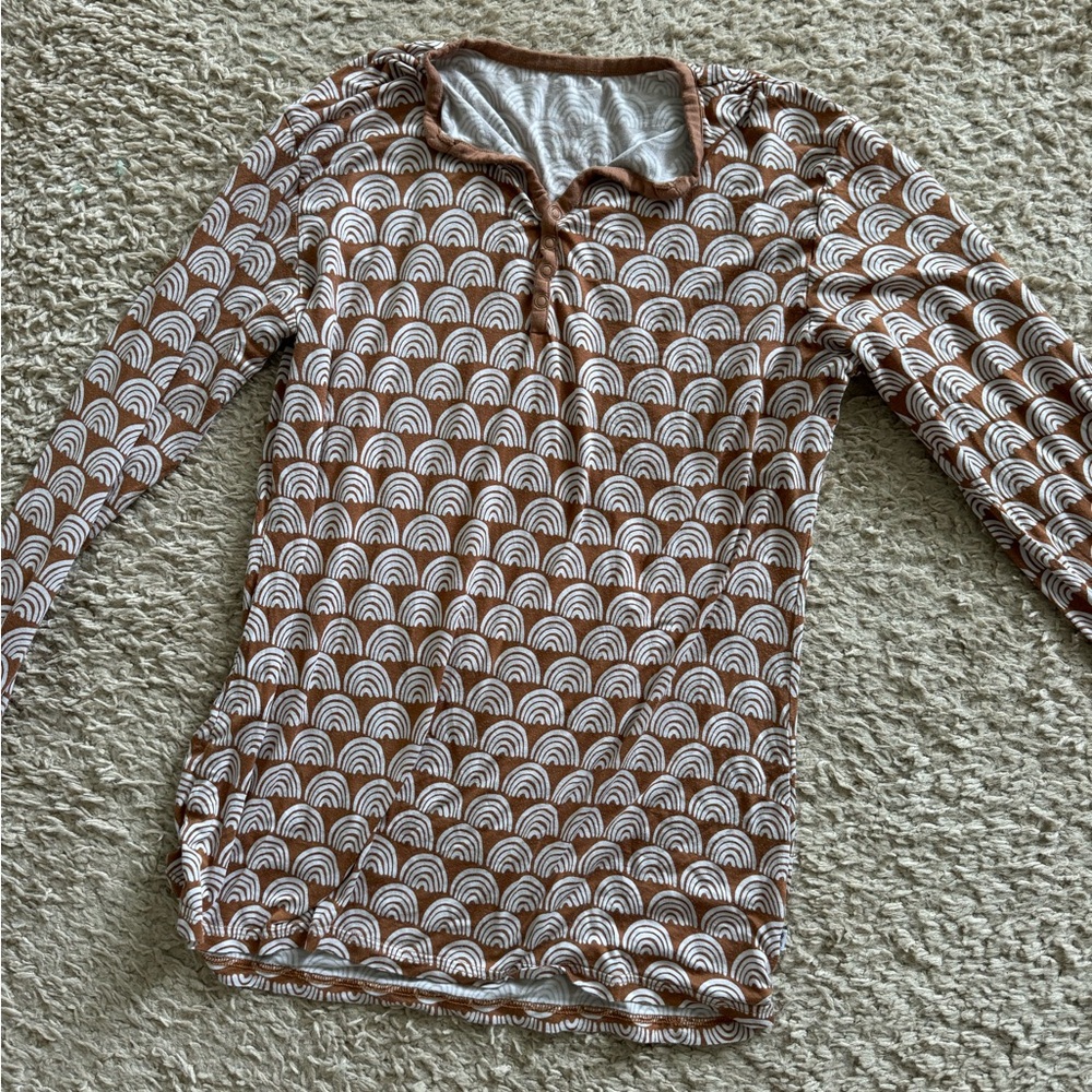 Women’s little sleepies rust rainbow pajama shirt